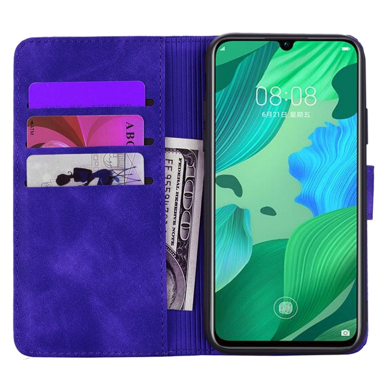For Huawei nova 5 Calf Pattern Diamond Mandala Double Folding Design Embossed Leather Case with Wallet & Holder & Card Slots