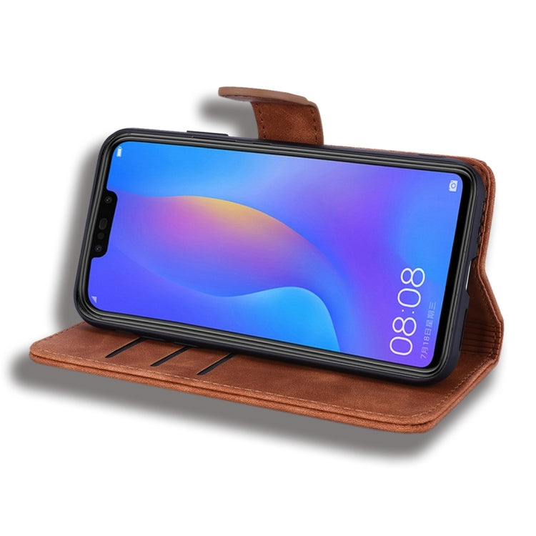 For Huawei P Smart+ 2019 / nova 3i Calf Pattern Diamond Mandala Double Folding Design Embossed Leather Case with Wallet & Holder & Card Slots