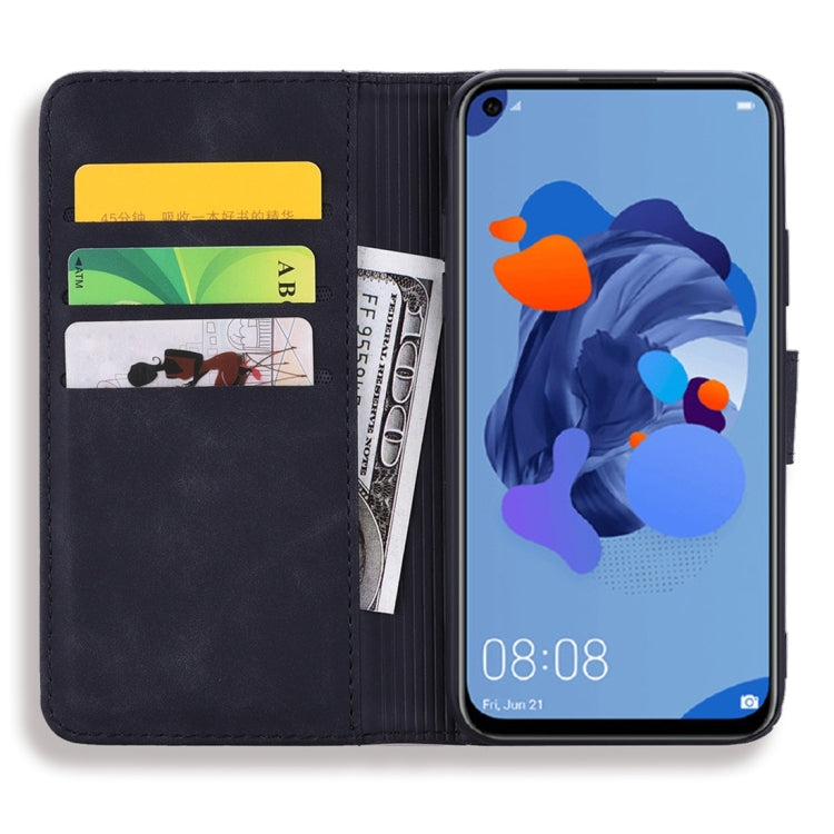 For Huawei P20 Lite (2019) / nova 5i Calf Pattern Diamond Mandala Double Folding Design Embossed Leather Case with Wallet & Holder & Card Slots