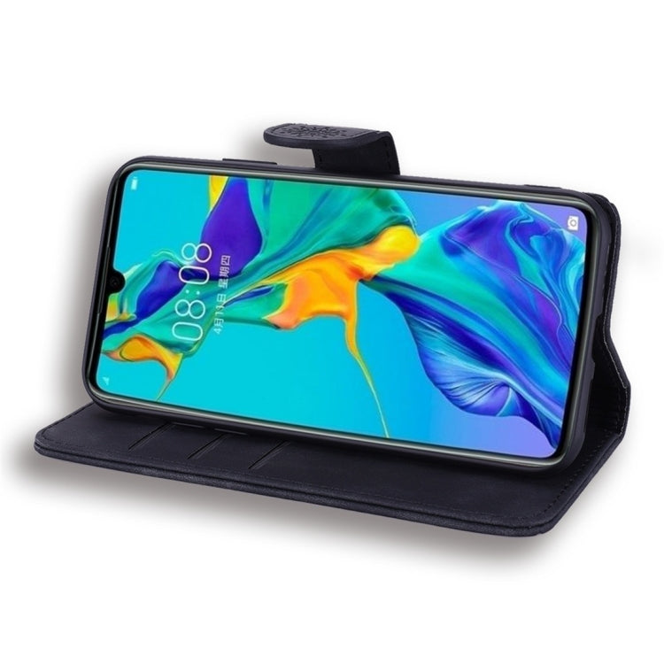 For Huawei P30 Calf Pattern Diamond Mandala Double Folding Design Embossed Leather Case with Wallet & Holder & Card Slots