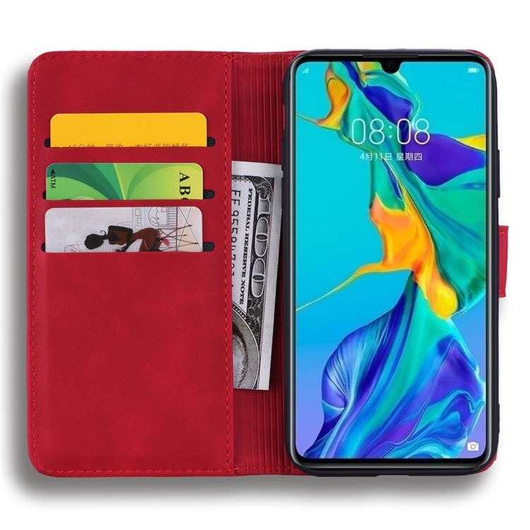 For Huawei P30 Calf Pattern Diamond Mandala Double Folding Design Embossed Leather Case with Wallet & Holder & Card Slots