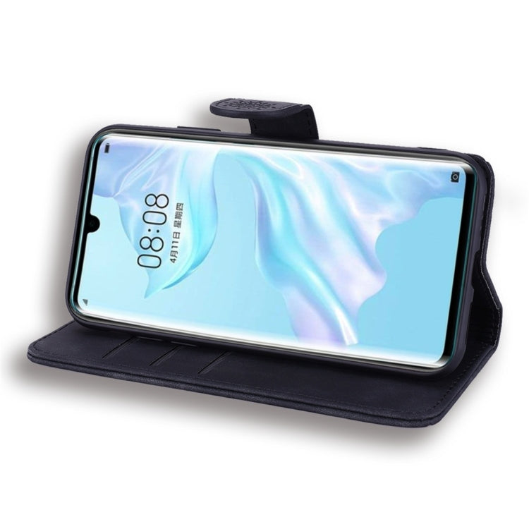 For Huawei P30 Pro Calf Pattern Diamond Mandala Double Folding Design Embossed Leather Case with Wallet & Holder & Card Slots