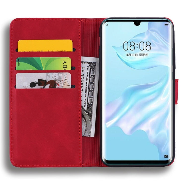 For Huawei P30 Pro Calf Pattern Diamond Mandala Double Folding Design Embossed Leather Case with Wallet & Holder & Card Slots