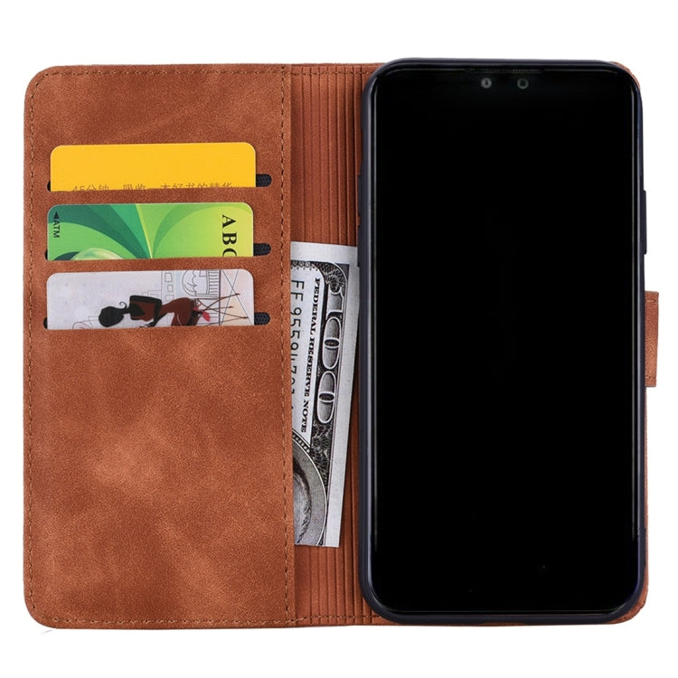 For Huawei Y9 (2019) / Enjoy 9 Plus Calf Pattern Diamond Mandala Double Folding Design Embossed Leather Case with Wallet & Holder & Card Slots