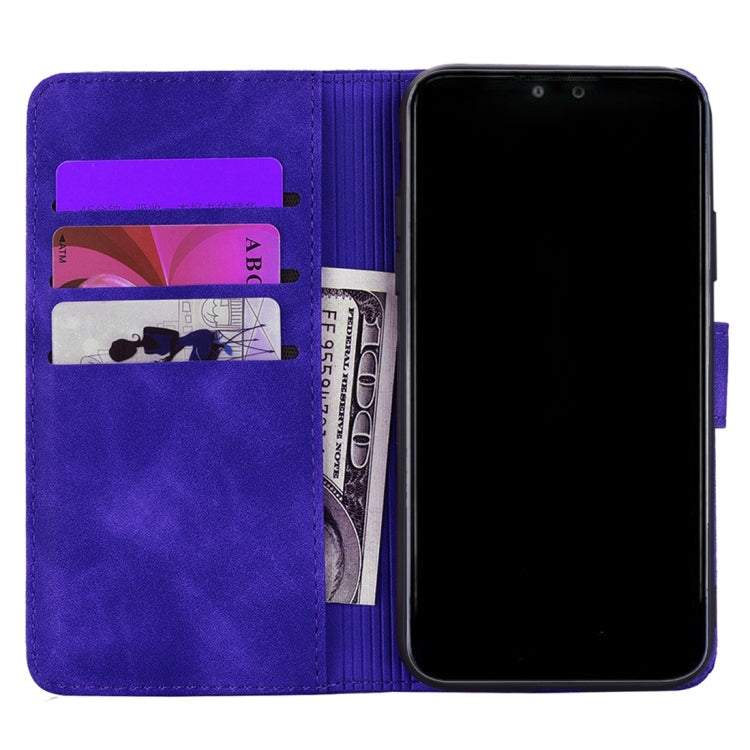 For Huawei Y9 (2019) / Enjoy 9 Plus Calf Pattern Diamond Mandala Double Folding Design Embossed Leather Case with Wallet & Holder & Card Slots