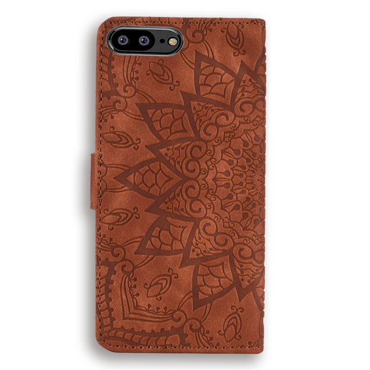 For Huawei Y6 (2018) Calf Pattern Diamond Mandala Double Folding Design Embossed Leather Case with Wallet & Holder & Card Slots