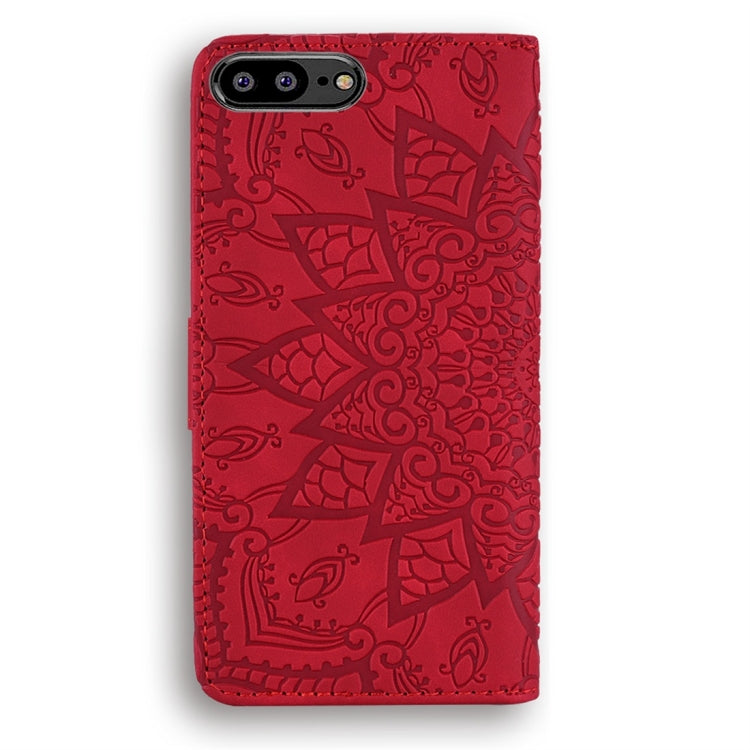 For Huawei Y6 (2018) Calf Pattern Diamond Mandala Double Folding Design Embossed Leather Case with Wallet & Holder & Card Slots