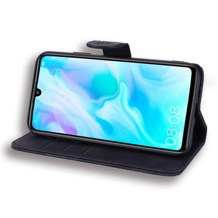 For Huawei P30 Lite Calf Pattern Diamond Mandala Double Folding Design Embossed Leather Case with Wallet & Holder & Card Slots