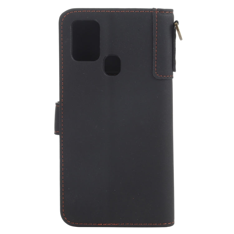 For Samsung Galaxy A21s Cowhide Texture Horizontal Flip Leather Case with Holder & Card Slots & Wallet & Lanyard