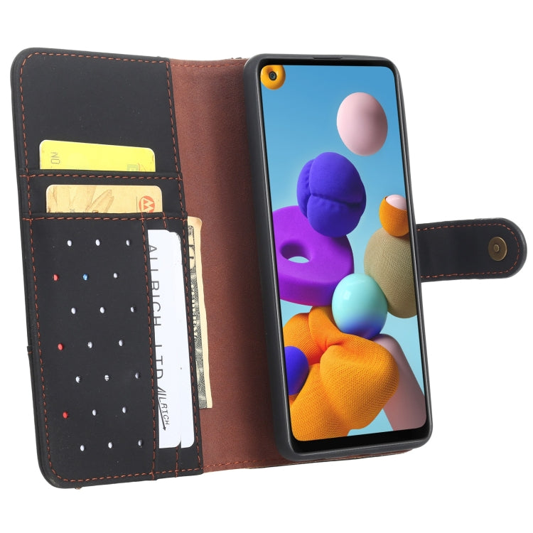For Samsung Galaxy A21s Cowhide Texture Horizontal Flip Leather Case with Holder & Card Slots & Wallet & Lanyard