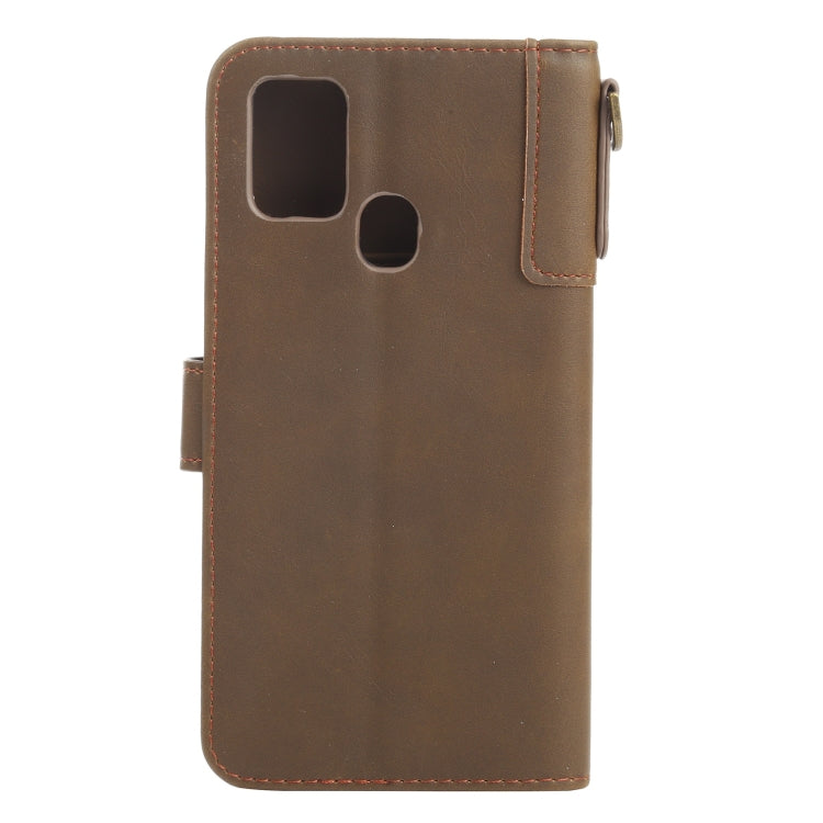 For Samsung Galaxy A21s Cowhide Texture Horizontal Flip Leather Case with Holder & Card Slots & Wallet & Lanyard