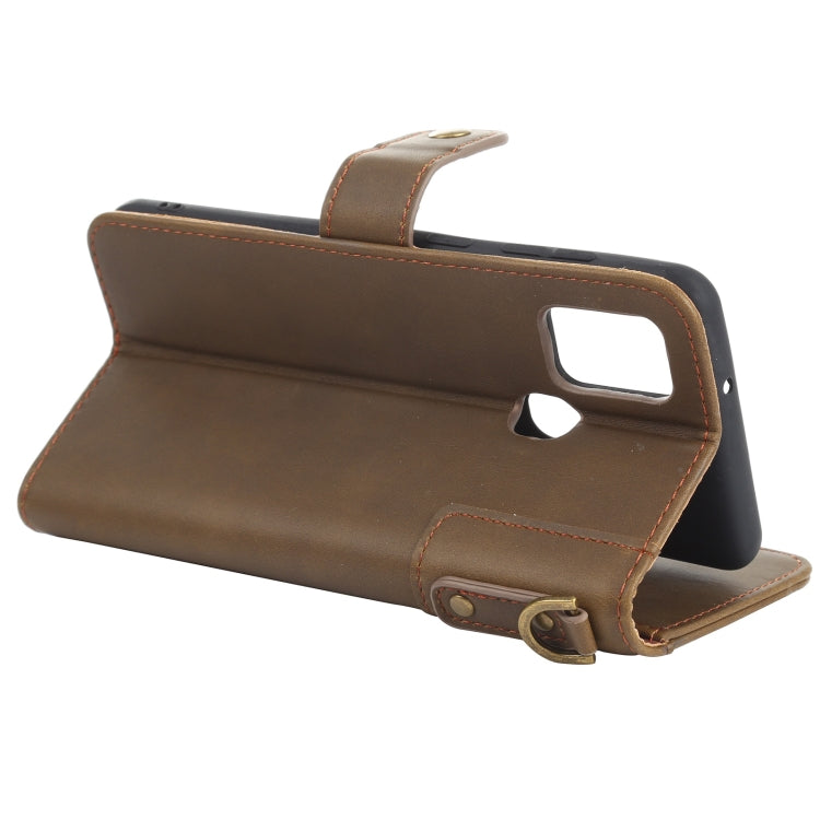 For Samsung Galaxy A21s Cowhide Texture Horizontal Flip Leather Case with Holder & Card Slots & Wallet & Lanyard