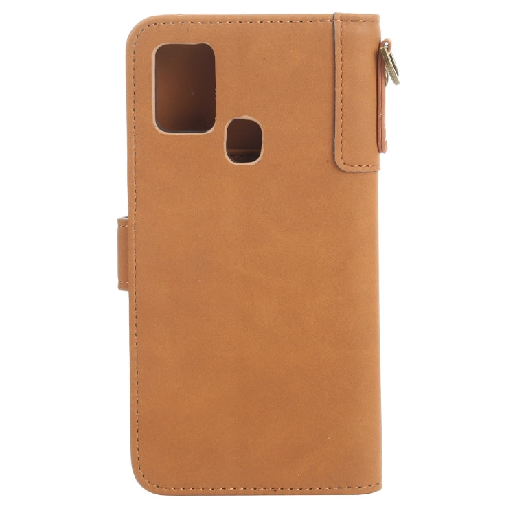 For Samsung Galaxy A21s Cowhide Texture Horizontal Flip Leather Case with Holder & Card Slots & Wallet & Lanyard