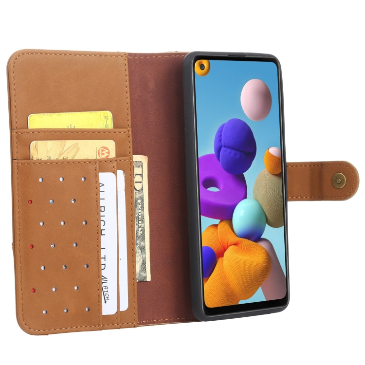 For Samsung Galaxy A21s Cowhide Texture Horizontal Flip Leather Case with Holder & Card Slots & Wallet & Lanyard