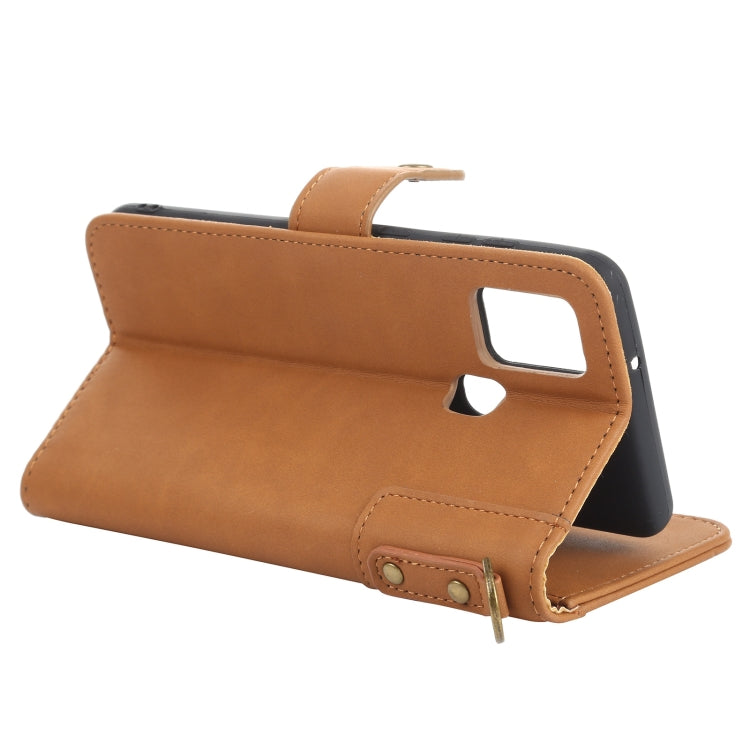 For Samsung Galaxy A21s Cowhide Texture Horizontal Flip Leather Case with Holder & Card Slots & Wallet & Lanyard