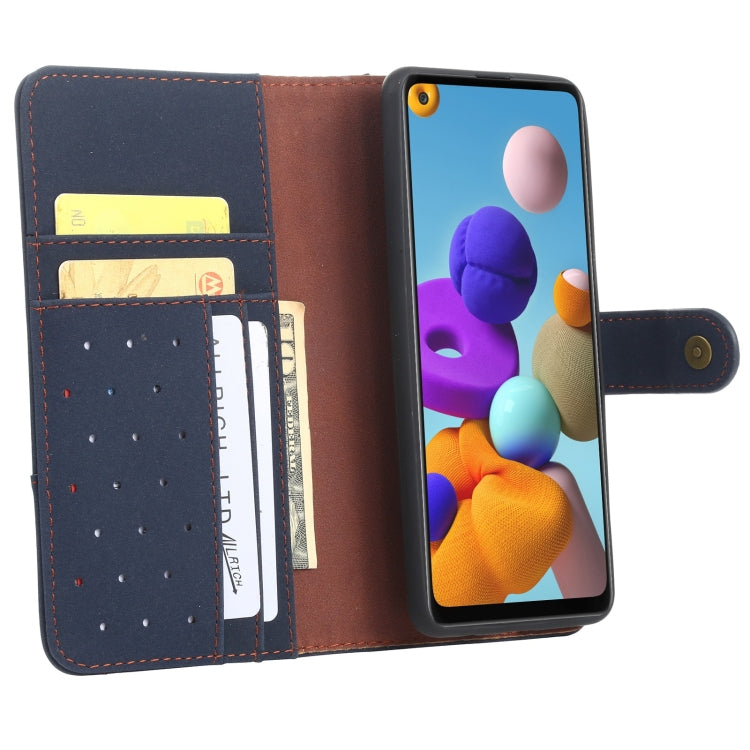 For Samsung Galaxy A21s Cowhide Texture Horizontal Flip Leather Case with Holder & Card Slots & Wallet & Lanyard