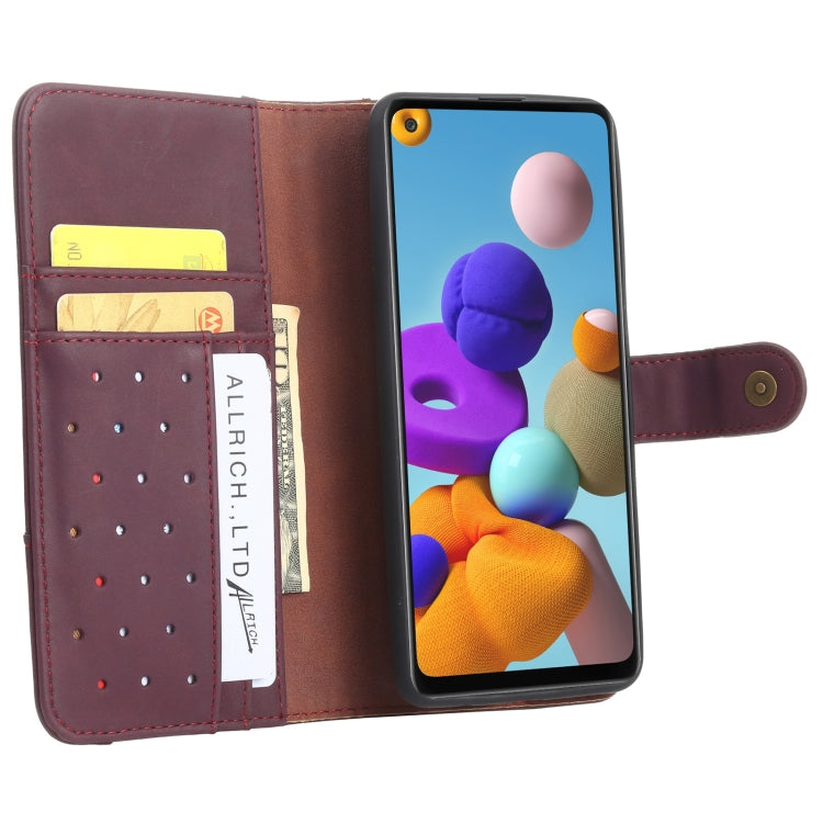 For Samsung Galaxy A21s Cowhide Texture Horizontal Flip Leather Case with Holder & Card Slots & Wallet & Lanyard