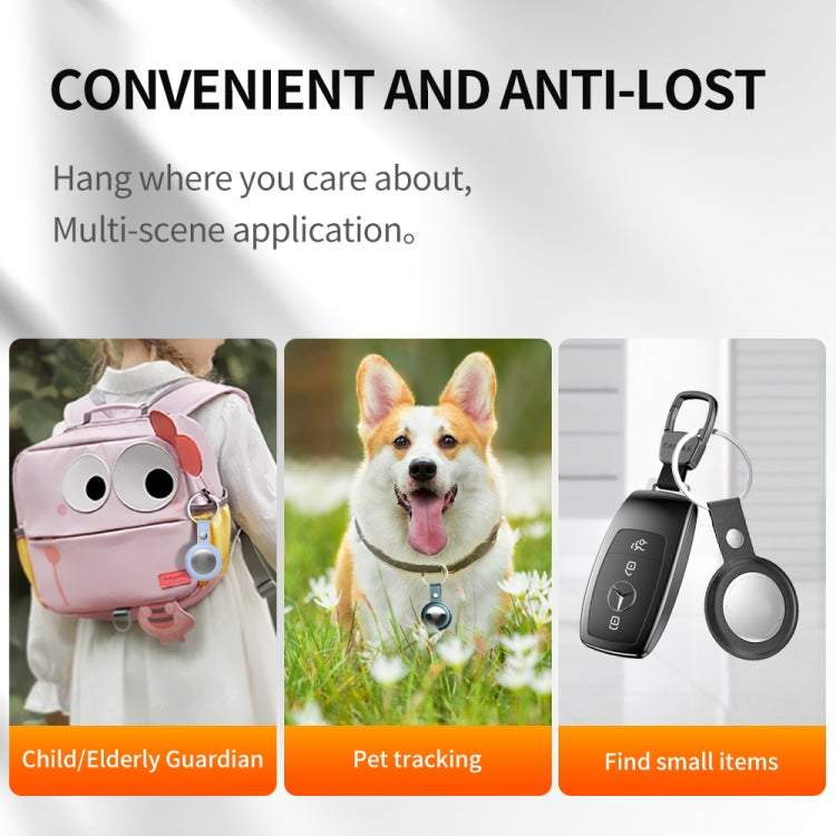 PU Leather Case Shockproof Anti-scratch Protective Cover with Keychain Ring Loop For AirTag