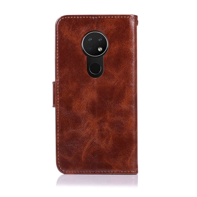 For Nokia 7.2 Retro Copper Button Crazy Horse Horizontal Flip PU Leather Case with Holder & Card Slots & Wallet & Lanyard