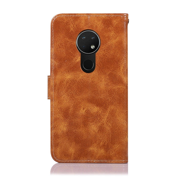 For Nokia 7.2 Retro Copper Button Crazy Horse Horizontal Flip PU Leather Case with Holder & Card Slots & Wallet & Lanyard