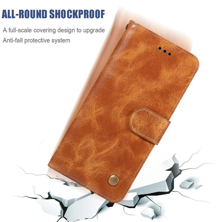 For Nokia 7.2 Retro Copper Button Crazy Horse Horizontal Flip PU Leather Case with Holder & Card Slots & Wallet & Lanyard