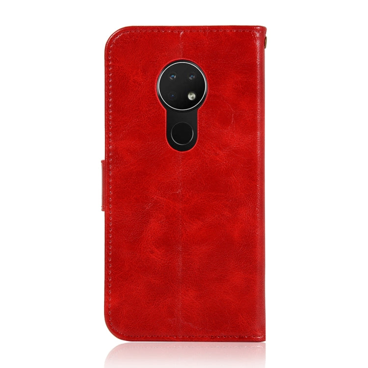 For Nokia 7.2 Retro Copper Button Crazy Horse Horizontal Flip PU Leather Case with Holder & Card Slots & Wallet & Lanyard