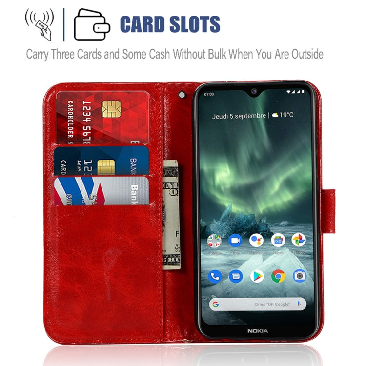 For Nokia 7.2 Retro Copper Button Crazy Horse Horizontal Flip PU Leather Case with Holder & Card Slots & Wallet & Lanyard