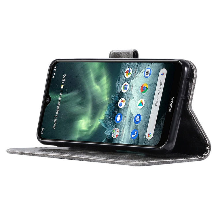For Nokia 7.2 Retro Copper Button Crazy Horse Horizontal Flip PU Leather Case with Holder & Card Slots & Wallet & Lanyard