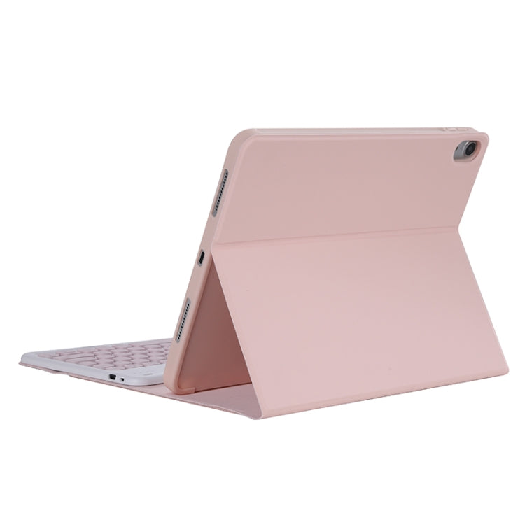 Y-C11B 2021 Detachable Candy Color Skin Texture Round Keycap Bluetooth Keyboard Leather Tablet Case with Pen Slot & Stand For iPad Pro 11 (2021)