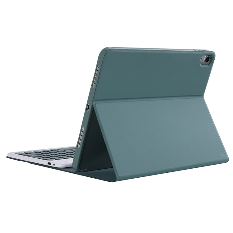 Y-C11B 2021 Detachable Candy Color Skin Texture Round Keycap Bluetooth Keyboard Leather Tablet Case with Pen Slot & Stand For iPad Pro 11 (2021)