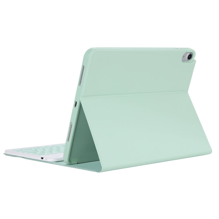 Y-C11B 2021 Detachable Candy Color Skin Texture Round Keycap Bluetooth Keyboard Leather Tablet Case with Pen Slot & Stand For iPad Pro 11 (2021)