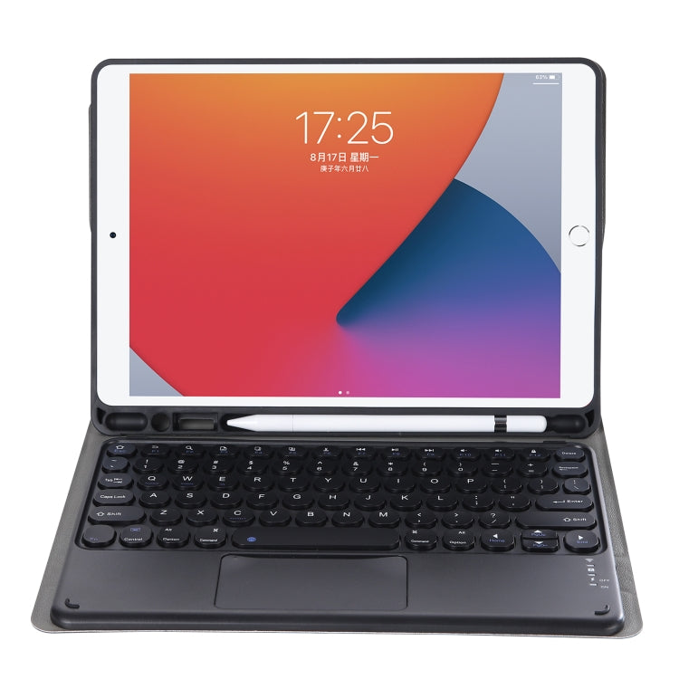 YA11B-A 2021 Detachable Lambskin Texture Round Keycap Bluetooth Keyboard Leather Tablet Case with Touch Control & Pen Slot & Stand For iPad Pro 11 (2021)