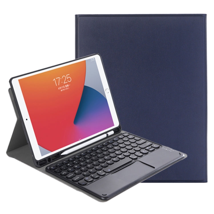 YA11B-A 2021 Detachable Lambskin Texture Round Keycap Bluetooth Keyboard Leather Tablet Case with Touch Control & Pen Slot & Stand For iPad Pro 11 (2021)