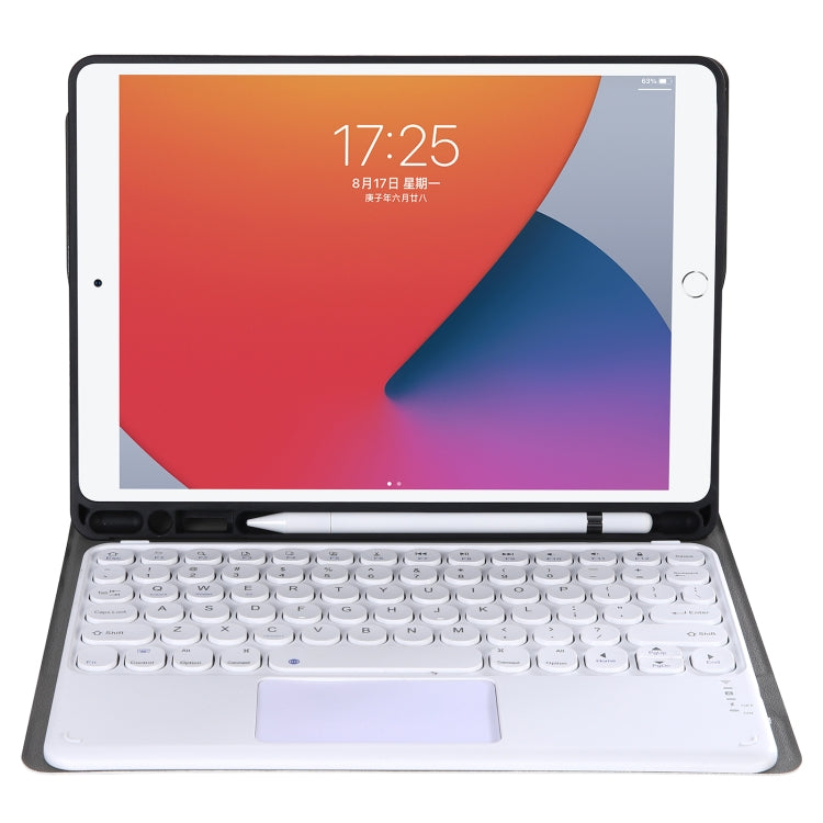 YA11B-A 2021 Detachable Lambskin Texture Round Keycap Bluetooth Keyboard Leather Tablet Case with Touch Control & Pen Slot & Stand For iPad Pro 11 (2021)