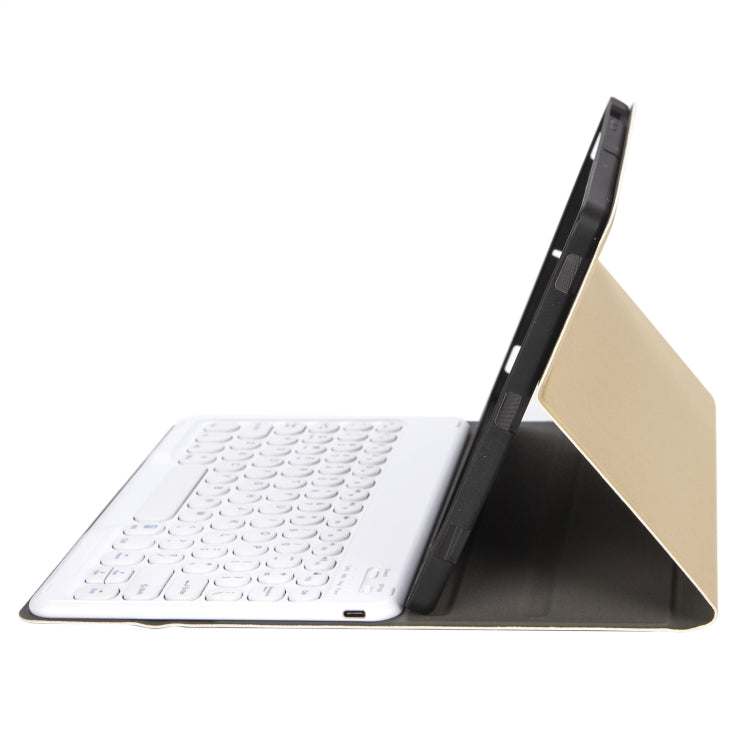 YA11B 2021 Detachable Lambskin Texture Round Keycap Bluetooth Keyboard Leather Tablet Case with Pen Slot & Stand For iPad Pro 11 (2021)
