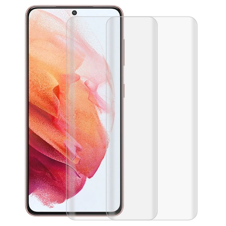 For Samsung Galaxy S21 5G 2pcs 3D Curved Silk-screen PET Full Coverage Protective Film(Transparent)