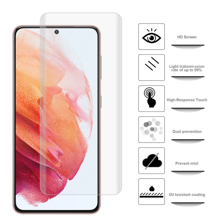 For Samsung Galaxy S21 5G 2pcs 3D Curved Silk-screen PET Full Coverage Protective Film(Transparent)