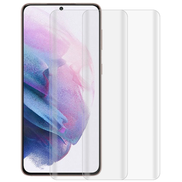 For Samsung Galaxy S21+ 5G 2 PCS 3D Curved Silk-screen PET Full Coverage Protective Film(Transparent)