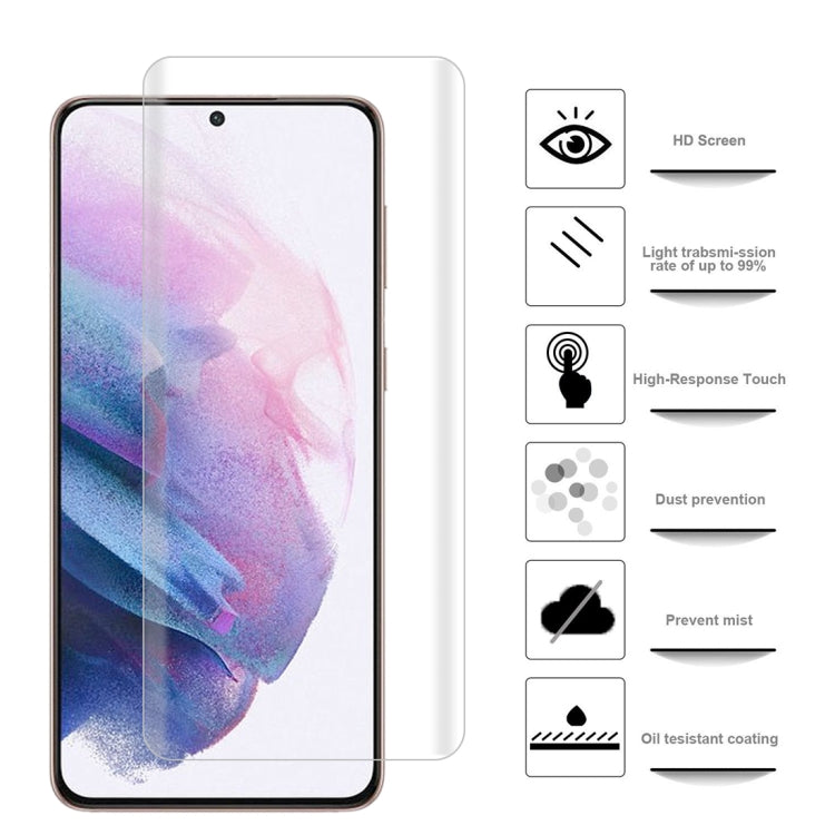 For Samsung Galaxy S21+ 5G 2 PCS 3D Curved Silk-screen PET Full Coverage Protective Film(Transparent)