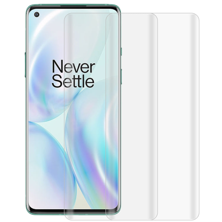For OnePlus 8 2 PCS 3D Curved Silk-screen PET Full Coverage Protective Film(Transparent)