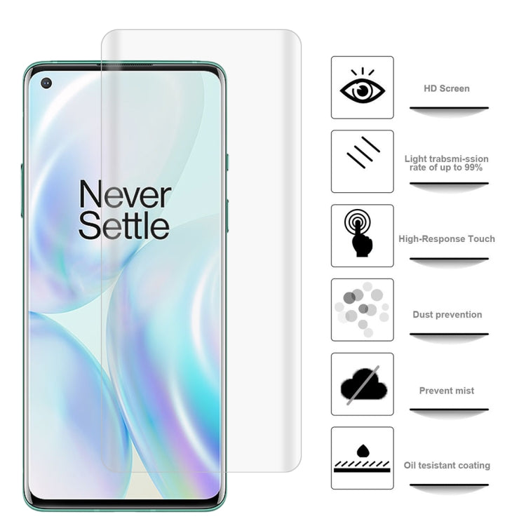 For OnePlus 8 2 PCS 3D Curved Silk-screen PET Full Coverage Protective Film(Transparent)