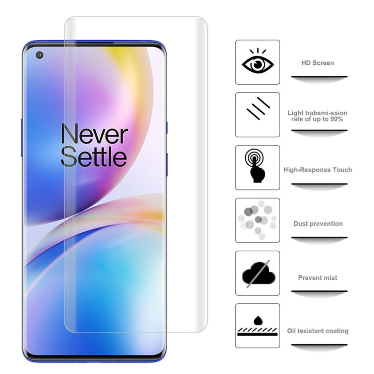 For OnePlus 8 Pro 2 PCS 3D Curved Silk-screen PET Full Coverage Protective Film(Transparent)