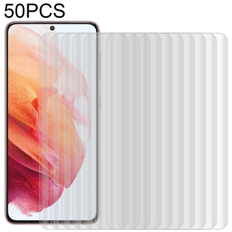 For Samsung Galaxy S21 5G 50pcs 3D Curved Silk-screen PET Full Coverage Protective Film(Transparent)