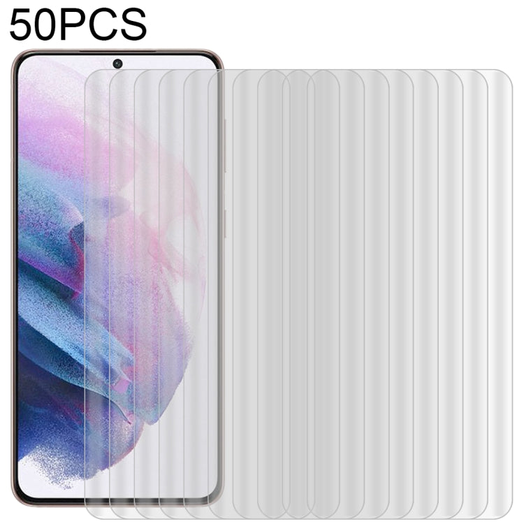 For Samsung Galaxy S21+ 5G 50 PCS 3D Curved Silk-screen PET Full Coverage Protective Film(Transparent)