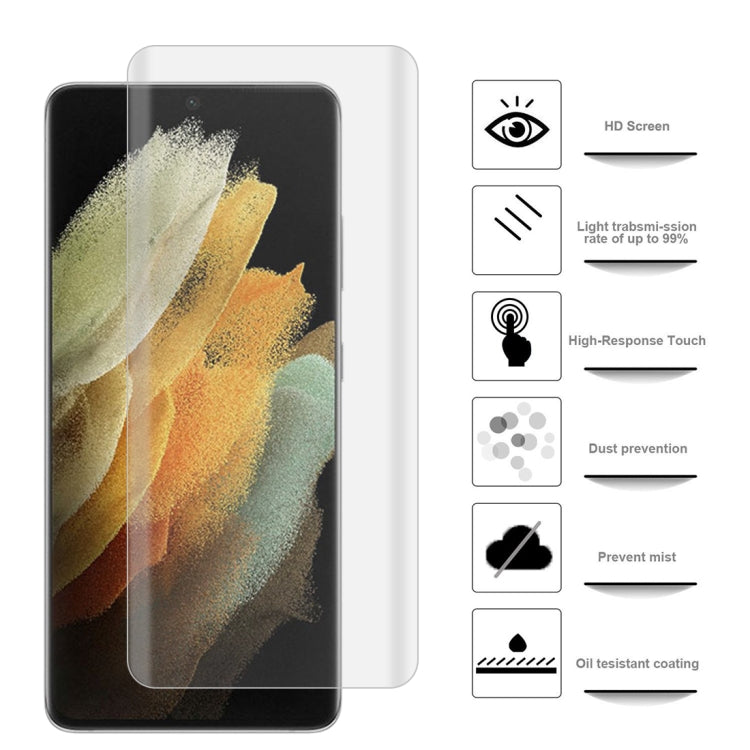 For Samsung Galaxy S21 Ultra 5G 50pcs 3D Curved Silk-screen PET Full Coverage Protective Film(Transparent)