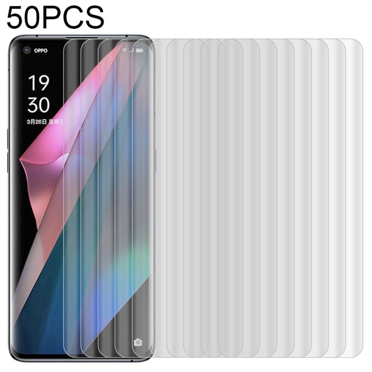 For OPPO Find X3 / X3 Pro 50 PCS 3D Curved Silk-screen PET Full Coverage Protective Film(Transparent)