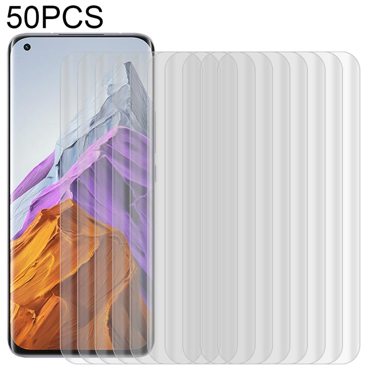 For Xiaomi Mi 11 Pro / 11 Ultra 50 PCS 3D Curved Silk-screen PET Full Coverage Protective Film(Transparent)