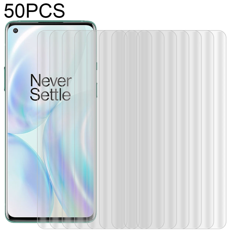 For OnePlus 8 / 8 5G UW Verizon 50 PCS 3D Curved Silk-screen PET Full Coverage Protective Film(Transparent)