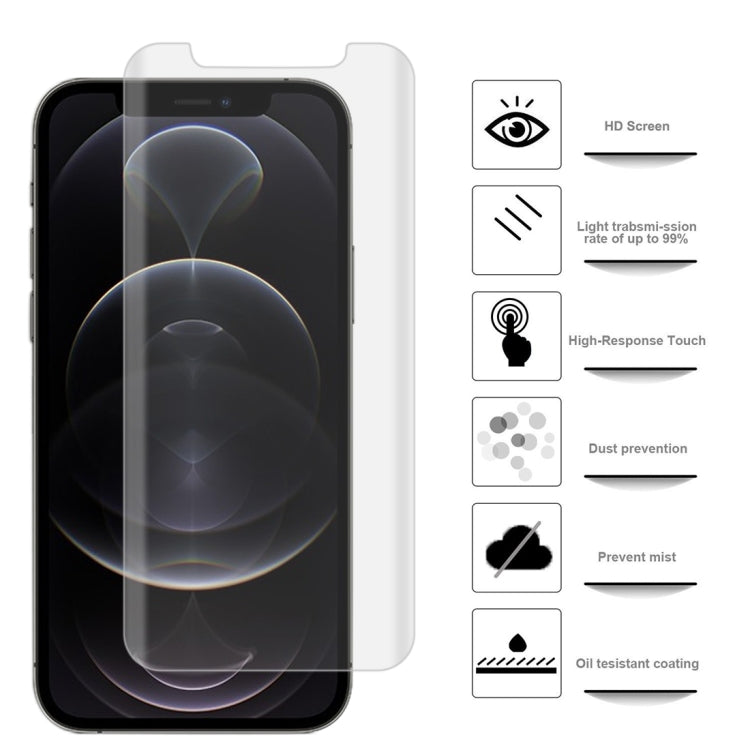 For iPhone 12 / 12 Pro 2pcs 3D Curved Silk-screen PET Full Coverage Protective Film(Transparent)