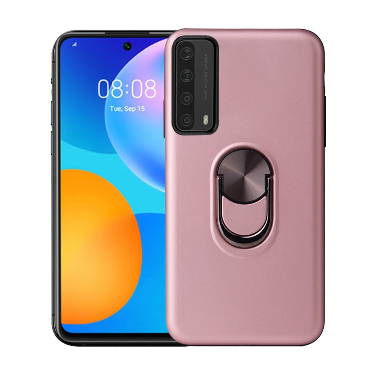 For Huawei P smart 2021 360 Rotary Multifunctional Stent PC+TPU Case with Magnetic Invisible Holder